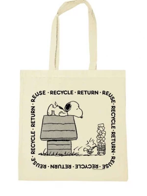 Foto van product LOGOSHIRT Shopper 'Peanuts - Reuse, Recycle, Return' ecru