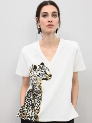 Foto van product Lola Casademunt Shirt donkerbeige / zwart / wit