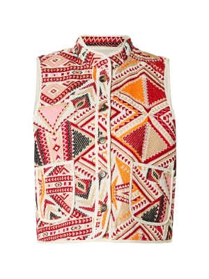 Foto van product Lollys Laundry Bodywarmer 'Cairo' beige / oranje / rosa / rood