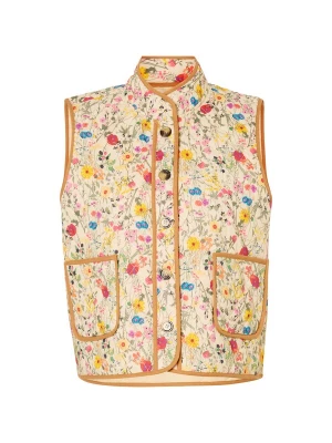 Foto van product Lollys Laundry Bodywarmer 'Cairo' crème / blauw / pasteelgeel / kersrood