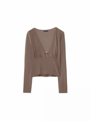 Foto van product Longsleeve Stradivarius lichtbruin mêleerd
