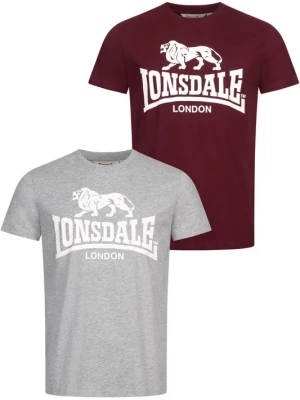 Foto van product LONSDALE Shirt 'KELSO' grijs / wijnrood / wit