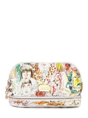 Foto van product LOOKS by Wolfgang Joop Make up tas 'DOUBLEZIP' gemengde kleuren / wit