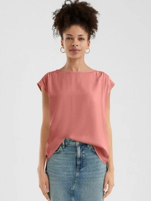 Foto van product Losse viscose blouse met kanten inzet QS roze