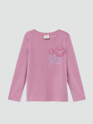 Foto van product Losvallende longsleeve met smiley® print s.Oliver roze
