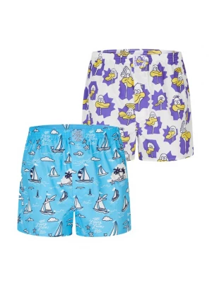 Foto van product Lousy Livin Boxershorts 'Boats & Ducks' blauw / lila / wit