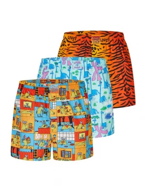 Foto van product Lousy Livin Boxershorts 'Unique' blauw / bruin / oranje / rood