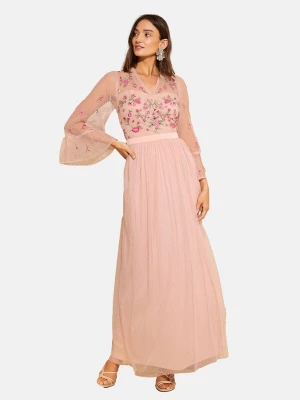 Foto van product love & roses Avondjurk groen / pink / poederroze