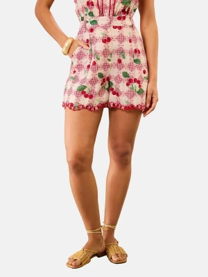 Foto van product love & roses Broek ecru / groen / kersrood / lichtrood