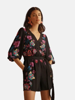 Foto van product love & roses Jumpsuit petrol / oranje / rood / zwart