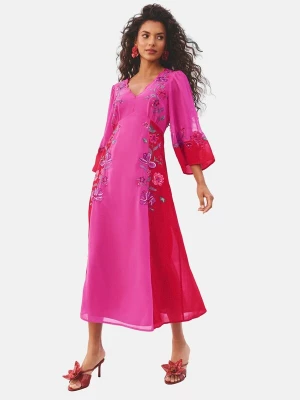 Foto van product love & roses Jurk groen / donkerlila / pink / donkerroze