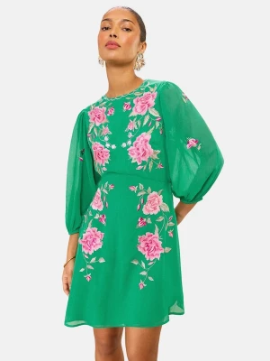Foto van product love & roses Jurk olijfgroen / grasgroen / magenta