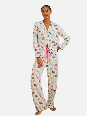 Foto van product love & roses Pyjama lichtbeige / hemelsblauw / geel / oranje