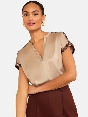 Foto van product love & roses Shirt beige / lichtbeige / brokaat / donkerbruin