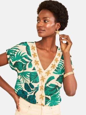 Foto van product love & roses Shirt lichtbeige / goud / groen / petrol