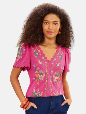 Foto van product love & roses Shirt lichtblauw / groen / abrikoos / donkerroze