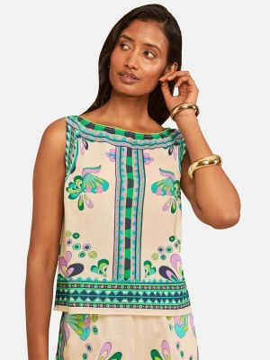 Foto van product love & roses Top turquoise / groen / orchidee / natuurwit