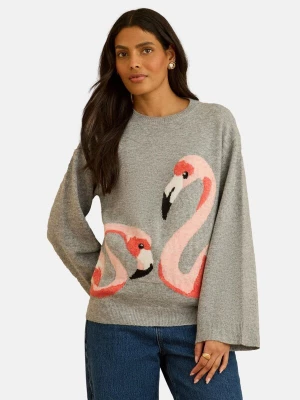 Foto van product love & roses Trui grijs / abrikoos / kreeft / zwart