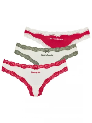 Foto van product LSCN by LASCANA String donkergroen / rood / wit / offwhite
