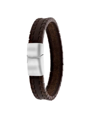 Foto van product Lucardi Armband 'Urban Story' bruin / zilver