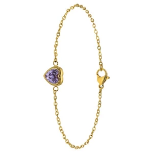 Foto van product Lucardi Armband 'Weinlese' goud / donkerlila