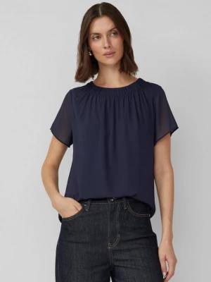 Foto van product Luchtige chiffon blouse met doorgestikte rimpeling s.Oliver blauw