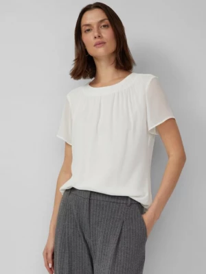 Foto van product Luchtige chiffon blouse met doorgestikte rimpeling s.Oliver crème