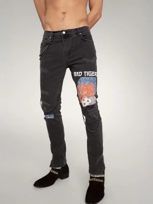 Foto van product MAD TIGERS Jeans 'VINTAGE BANDANA ARTPATCH' zwart