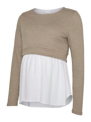 Foto van product MAMALICIOUS Shirt 'MLMeloni' mokka / wit