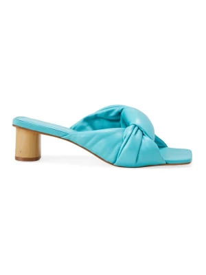 Foto van product Mangara Atelier Muiltjes 'Mule à Noeud en Cuir Caroba Mangara — Turquoise' turquoise