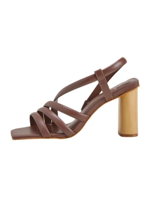 Foto van product Mangara Atelier Sandalen met riem 'Cedro Sandaletten Damen Kalbsleder Schokobraun - Absatz 8 cm' bruin