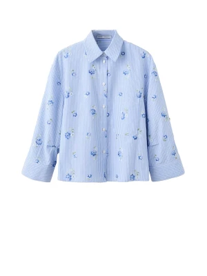 Foto van product MANGO Blouse 'Florix' blauw / lichtblauw / lichtgroen / wit
