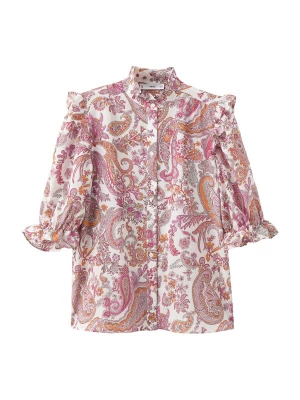Foto van product MANGO Blouse 'GINA' oranje / pink / zwart / offwhite