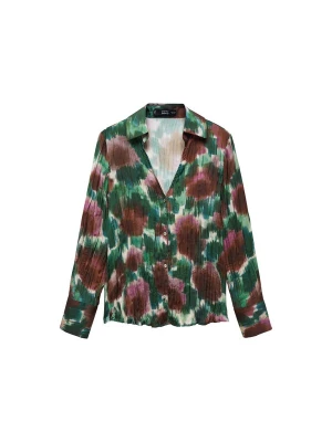 Foto van product MANGO Blouse 'NOGAL' bruin / groen / pastelgroen / lichtlila