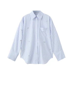 Foto van product MANGO Blouse pastelblauw / pastelroze / zilver / wit