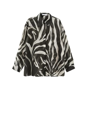 Foto van product MANGO Blouse 'SALOME' grijs / zwart / offwhite