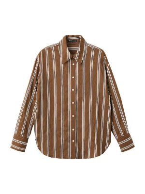 Foto van product MANGO Blouse 'SALSI' bruin / wit