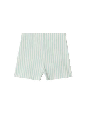 Foto van product MANGO Broek 'Sorbet' pastelgroen / wit
