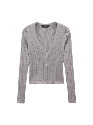 Foto van product MANGO Gebreid vest 'Aluminio' grijs / zilver