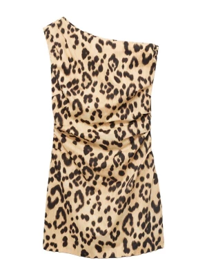 Foto van product MANGO Jurk 'BERNIE' camel / sand / chocoladebruin / zwart