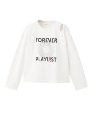 Foto van product MANGO KIDS Shirt 'FOREVER' zwart / zilver / wit