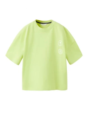 Foto van product MANGO KIDS Shirt 'SLOW' limoen / zwart / wit