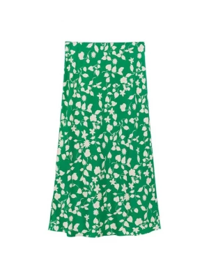 Foto van product MANGO Rok 'Bombai' beige / grasgroen / sering