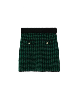 Foto van product MANGO Rok 'Patri' groen / zwart