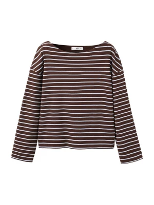 Foto van product MANGO Sweatshirt 'TIMOTHEE' chocoladebruin / wit