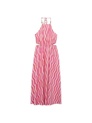 Foto van product MANGO Zomerjurk 'Ibiza' donkeroranje / lichtroze / wit