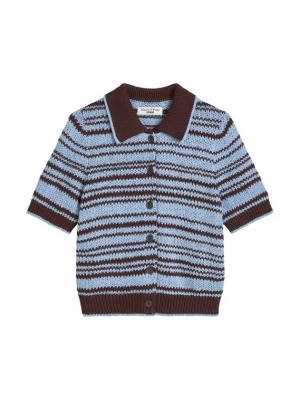 Foto van product Marc O'Polo DENIM Gebreid vest lichtblauw / donkerbruin