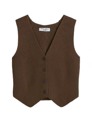Foto van product Marc O'Polo DENIM Gebreide bodywarmer donkerbruin