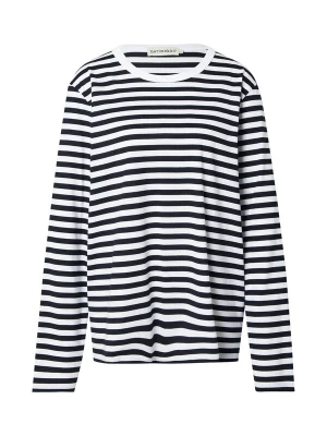 Foto van product Marimekko Shirt 'TASARAITA' marine / wit