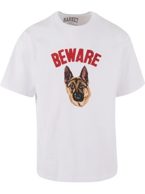 Foto van product MARKET Shirt 'Beware Sign' brokaat / donkerrood / zwart / wit